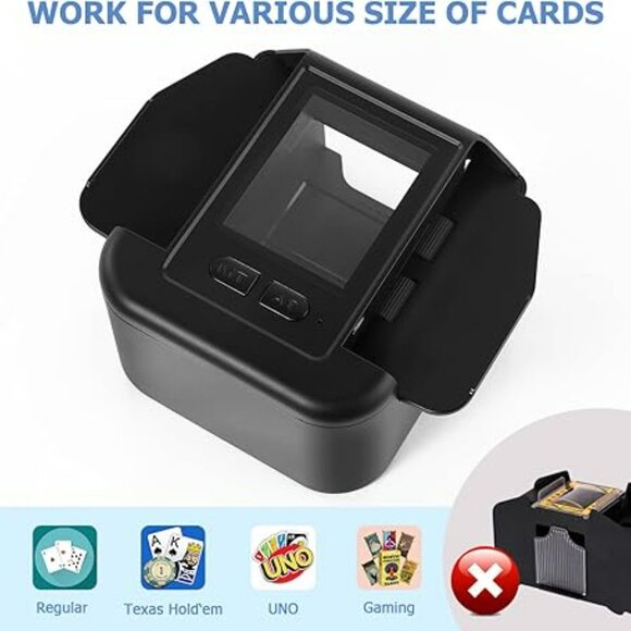 NEW 1-2 Decks Rechargeable Automatic Card Shuffler with Auto& Manual Mode - Picture 6 of 8